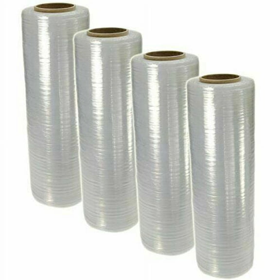 4 Rolls AT 18" x 1500' 80 Gauge Pallet Wrap Pre Stretch Film Hand Shrink Wrap