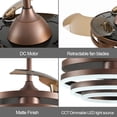 thumbnail image 6 of Cusp Barn 42" LED Retractable 3-Blade Ceiling Fan with Remote Control and Light Kit Included, 6 of 8