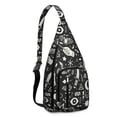 thumbnail image 1 of Star Map Sling Backpack - Celestial Navigation Print Design, Lightweight Anti-Theft Daypack for Alternative Fashion Students, 1 of 4