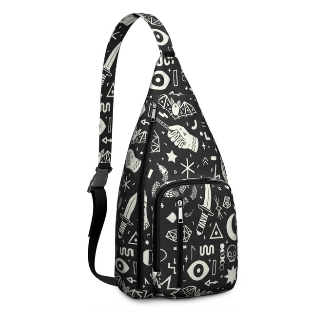 Star Map Sling Backpack - Celestial Navigation Print Design, Lightweight Anti-Theft Daypack for Alternative Fashion Students