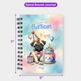 thumbnail image 5 of Happy Birthday Cute Puppy Pug with Cake Gifts Party Hat Spiral Bound Journal Dog Lover Gifts 5x7in Spiral Notebook - 00029, 5 of 5