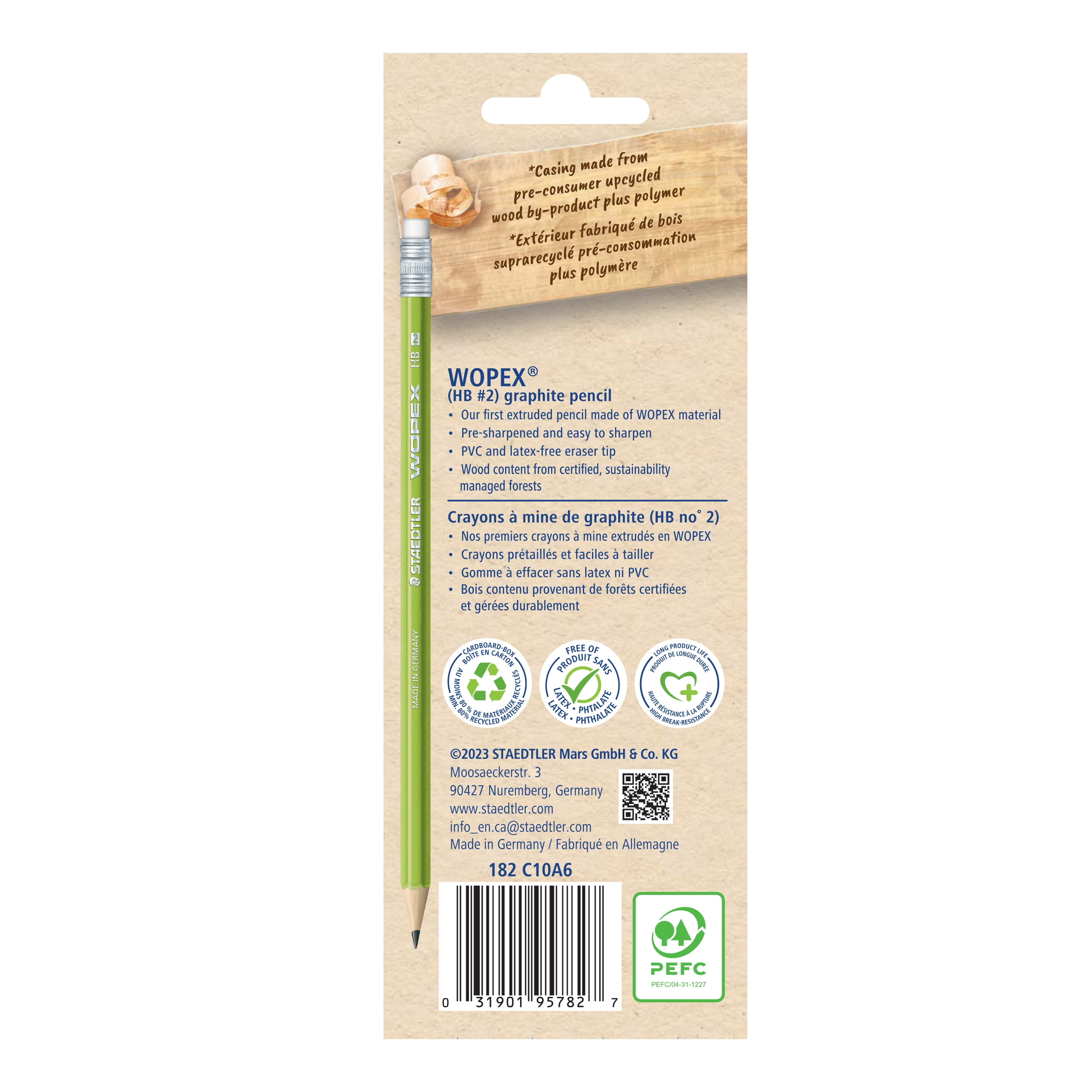 Crayons graphite WOPEX #2 (HB) de Staedtler