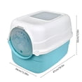 thumbnail image 2 of RKSTN Fully Enclosed Cat Litter Box Cat Toilet, Deodorant And Splash-Proof Cat Poop Basin Sky Blue, 2 of 5
