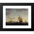 thumbnail image 2 of Charles Brooking 24x19 Black Modern Framed Museum Art Print Titled - Shipping in the English Channel (ca. 1755), 2 of 5