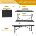 thumbnail image 5 of CL.HPAHKL 6 ft Folding Table, Heavy Duty Plastic Table with Collapsible Steel Legs Portable Table Camping with Carrying Handle Indoor Outdoor Picnic Table for Parties Wedding BBQ, Black Rattan, 5 of 7