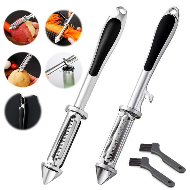 Peelador de Acero Inoxidable Set de 5 Piezas, Cortador de Jengibre Pequeño, Cortador de Cebolla, Cortador de Puerro, Cortador de Manzana, Cortador de Zanahoria, Pequeño y Ligero, Ideal para