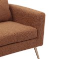 thumbnail image 6 of ARCTICSCORPION Upholstered Reading Chair, Single Sofa Chair with Metal Legs and Throw Pillow, Leisure Boucle Accent Chair Club Armchair for Living Room, Bedroom, Dorm and Office, Light Brown, 6 of 7