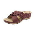 thumbnail image 2 of Willtoo Womens Orthopedic Slip Sandals Arch Support Cushion Platform Open Toe Fancy Flower Wedge Hollowed Lightweight Casual Bohemian Fashion Dressy Summer Walking Slippers Sandals, 2 of 4