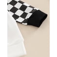 thumbnail image 6 of Bagilaanoe 2Pcs Toddler Baby Girl Boy Long Pants Set Checkerboard Print Long Sleeve Sweatshirt Pullover Tops+ Trousers 6M 12M 18M 24M 3T Fall Casual Sweatsuit, 6 of 8