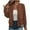Brown, variant on Wyobmus Womens Shirt Long Sleeve Jacket Casual Solid Full Zipper Lightweight Jacket Workout Clothes Brown