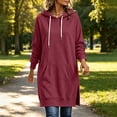 thumbnail image 1 of Neewe Womens Plain Oversized Hoodie Drawstring Extra Long Hooded Tunic Fall Sweatshirt with Pockets, 1 of 7