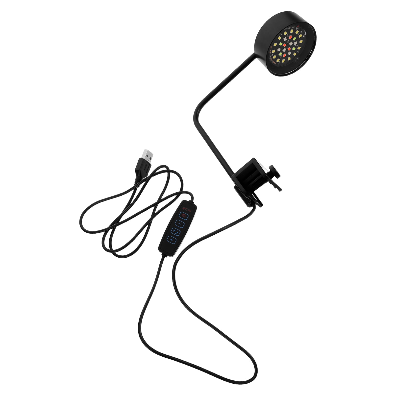BESTYASH Compact Black LED Aquarium Light USB Powered with Easy Setup and Dual Blue White Colors