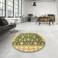 thumbnail image 3 of Ahgly Company Indoor Square Abstract Chrome Gold Yellow Oriental Area Rugs, 4' Square, 3 of 6