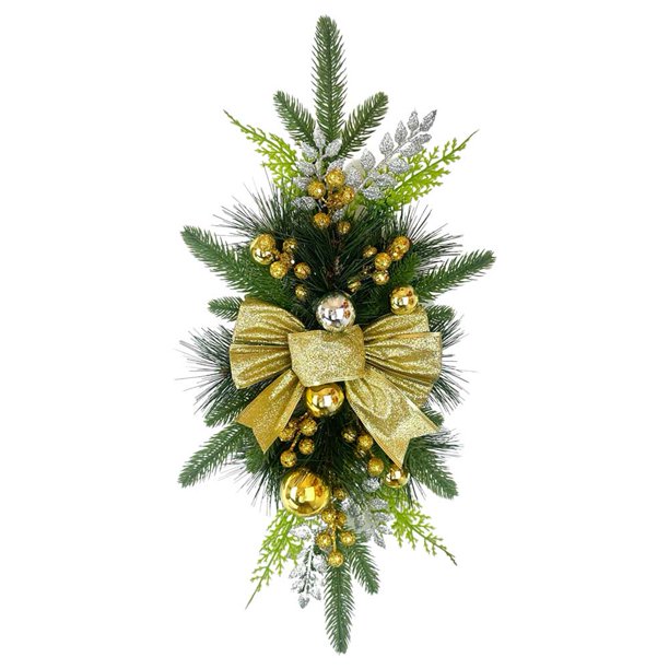 Guirnaldas navideñas con luces doradas decoración de escaleras navideñas para decoración navideña del hogar