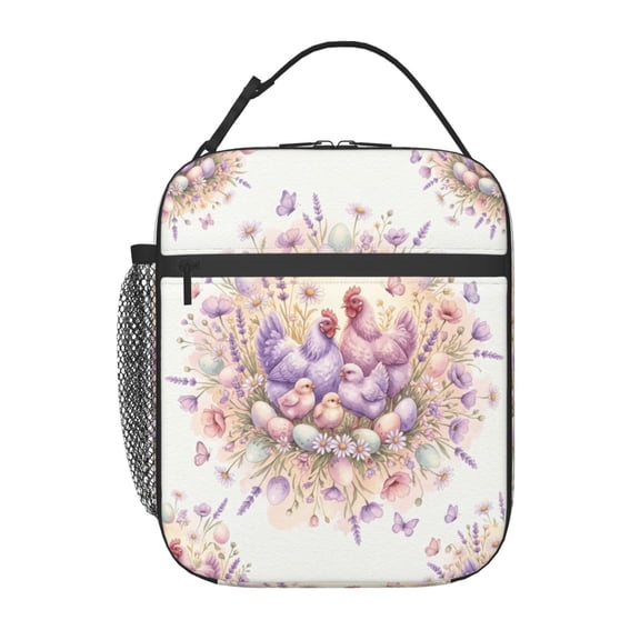 Chicken Lunch Bag Insulated Leakproof Thermal Reusable Lunch Box With Buckle Handle Side Pocket For Work Office Commuting