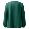 thumbnail image 4 of Summer Blouses for Women Fashion Casual Solid Color V Neck Button Long Sleeve Lace Shirt Blouse Shirts Tops, 4 of 5