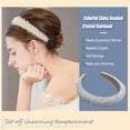 thumbnail image 3 of Qarigey Diademas con cuentas de cristal con purpurina, tocado de punto Flexible para el cabello, tocado para mujer, fiesta, colorido brillante Accesorio para el cabello Blanco Qarigey AP010971-01B, 3 of 5