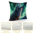 thumbnail image 4 of COMIO  Wolf Animal Green Aurora Borealis Plush Pillow Cases Queen Size Pillow Cover Soft &amp; Warm Zippered Bed Pillowcase,, 4 of 5