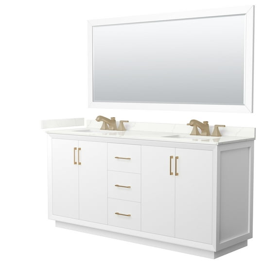 Wyndham Collection Wcf414172d-Qtz-Us3m70 Strada 72" Free Standing Double Basin Vanity Set