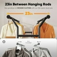 thumbnail image 4 of HOKEEPER 625lbs Heavy Duty Double Clothing Garment Rack with Shelves and Metal Basket Clothing Racks on Wheels Rolling Clothes Rack for Hanging Clothes Commercial Grade Black, 4 of 9