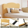 thumbnail image 4 of Upholstered Platform Bed Frame - Full Size, Sturdy soft Fabric Boucle Headboard, No Box Spring Needed, Low Profile, Noise-Free, Easy Assembly, Yellow, FULL, 4 of 7