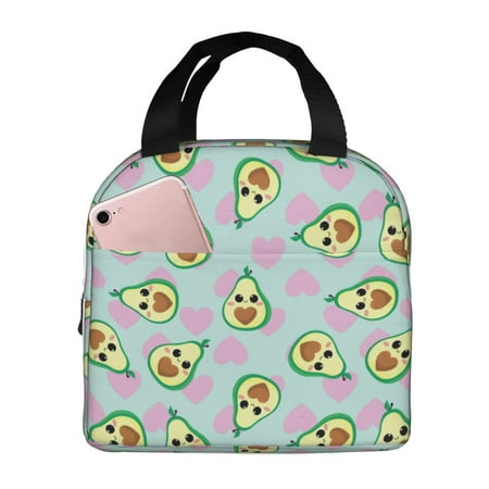 Insulated Lunch Bag for Women Men - Cute Avocado Pink Love Blue Leakproof Cooler Lunch Box for Women Men  Lunch Tote Bags for Work School Picnic Travel