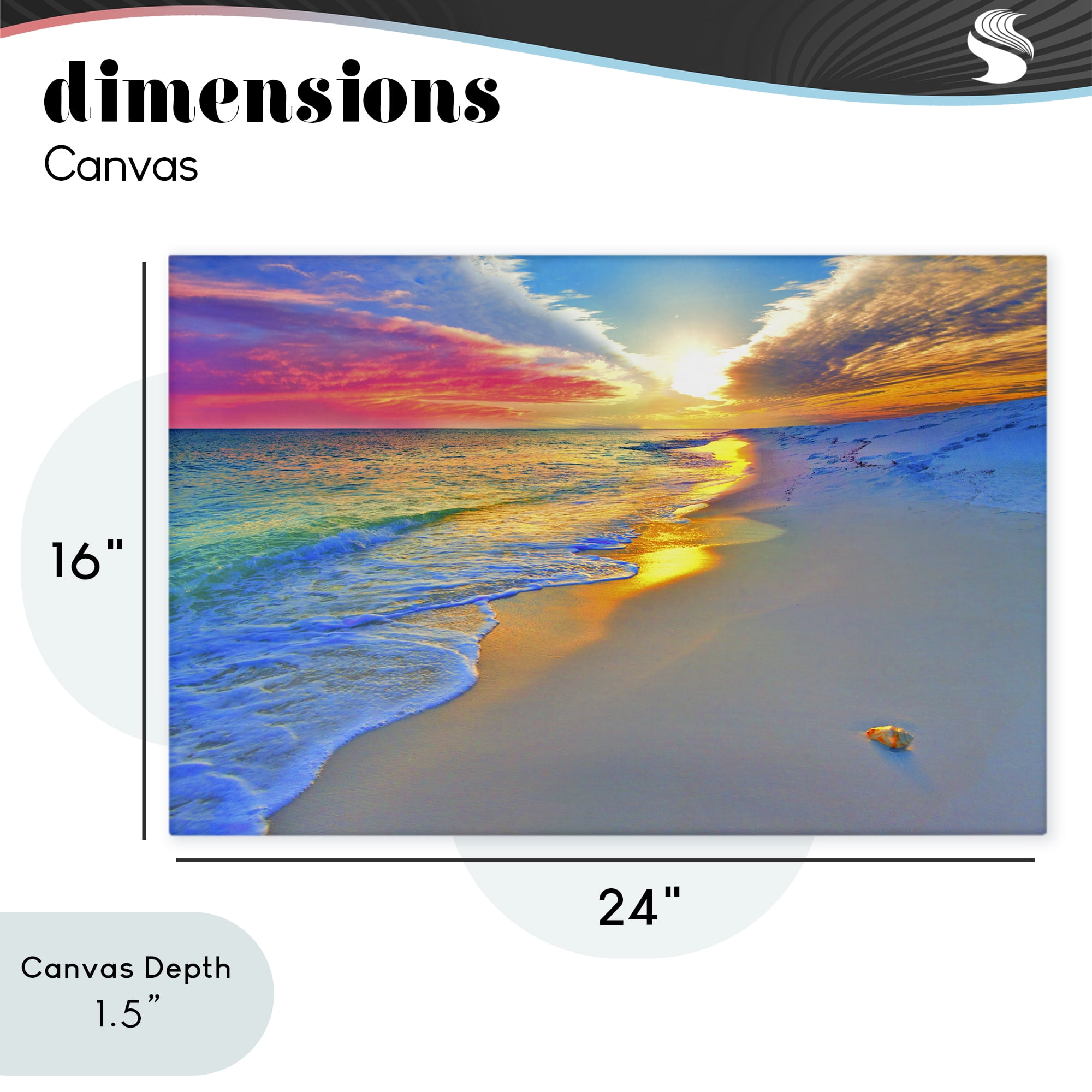Stupell Industries Prismatic Rainbow Sunset Beach Canvas Wall Art, design by Eszra Tanner