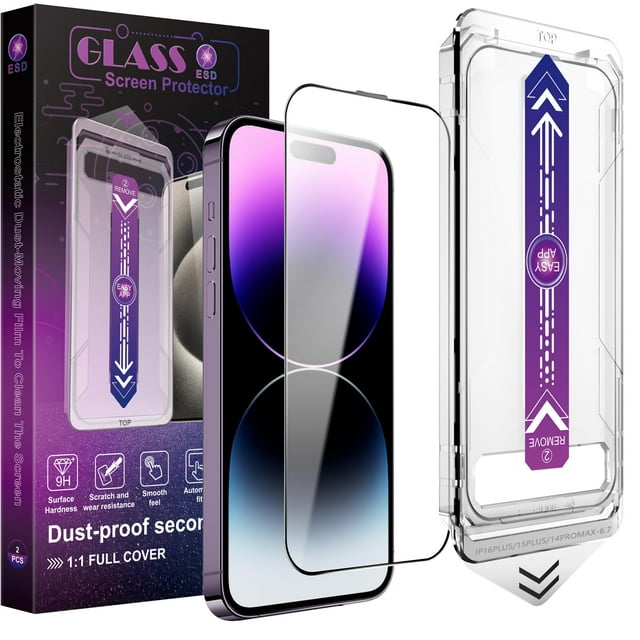 Protector de pantalla de cristal templado CHISHA para iPhone 16/15/14