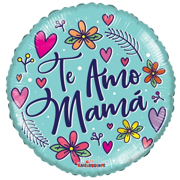 18 inch Kaleidoscope Te Amo Mam Flores Foil Mylar Balloon - Party Supplies Decorations