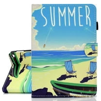 Allytech Fire HD 10 2021 Case/ Fire HD 10 Plus Case (Only for 11th Generation, 2021 Released), Slim PU Leather Auto Sleep Wake Shockproof Stand Flip Cover for Amazon Fire HD 10 2021, Summer Beach