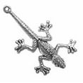 thumbnail image 1 of Sterling Silver 18" 1.2mm Box Chain 3D Gecko Or Iguana Lizard Pendant Necklace, 1 of 2