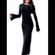 thumbnail image 2 of Vestido de Crochet para Mujer, de Larga, de y Espalda Abierta, Tejido de Punto Negro S, 2 of 8