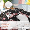 thumbnail image 2 of Christmas Comforter Set Twin Size, Red Hat Snowman Xmas Cardinal Bird House Black Soft Bedding Set for Man Woman, 4 Pieces Duvet Cover Set with Fitted Sheet, 2 Pillowcases, 2 of 9