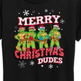 thumbnail image 3 of Teenage Muntant Ninja Turtles - Merry Christmas Dude - Women's Short Sleeve Graphic T-Shirt, 3 of 5