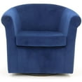 thumbnail image 2 of Pemberly Row 19"H Polyester Fabric Swivel Club Chair in Blue, 2 of 4