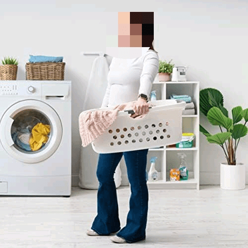 IRIS USA 50L Plastic Hip Hold Laundry Basket with Built-In Comfort Carry Handles, 3 - Pack, 1.5 Bushel, Clothes Hamper, Laundry Hamper, Ventilation Holes, for Closet Dorm Laundry Room Bedroom, White