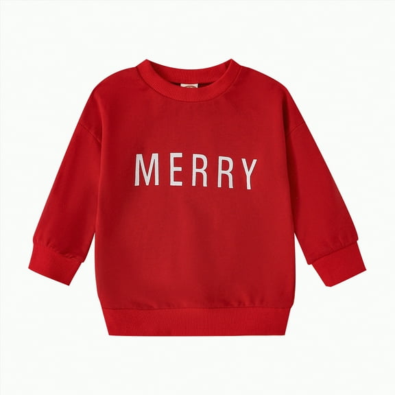 yocbz Toddler Girl T Shirts Christmas Boys Girls Sweatshirts Christmas Reindeer Fleece Crewneck Pullover Xmas Winter Warm Sweaters Tops Red,Size for 18-24 Months