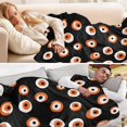 thumbnail image 5 of 70x55 Inches Glow in The Dark Blanket Cozy Throw Camping Blankets for Home and Outdoor Use Small Eyeballs Pattern, 5 of 8