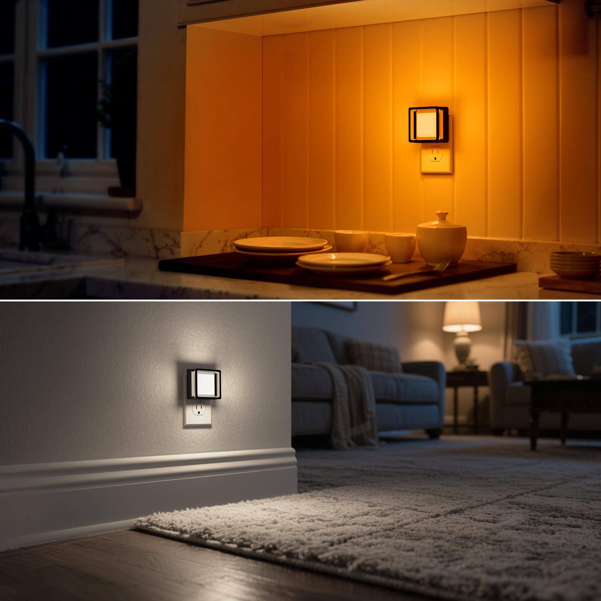 Led Night Light  Lights Plug Into Wall [4 Pack] With Dusk-to-dawn Sensor Dimmable Nightlights Adjustable Brightness For Bathroom Hallway Bedroom Room Stairway 3cct