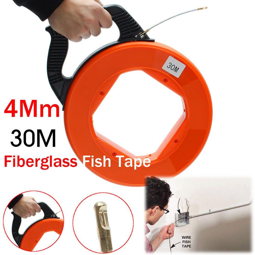 Buy DIYAREA 100Ft Fiberglass Fish Tape Reel Puller Conduit Ducting