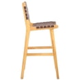 thumbnail image 6 of SAFAVIEH Adah Rectangle Mid Back Bar Stool, Cognac/Natural, 6 of 13