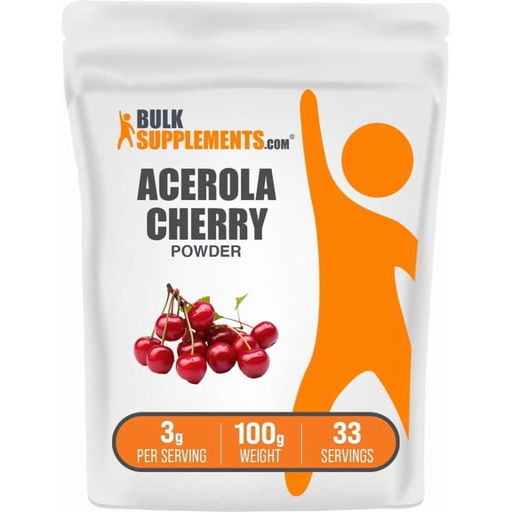 BulkSupplements Acerola Cherry Powder – 3g Per Serving -100g (3.5 oz)
