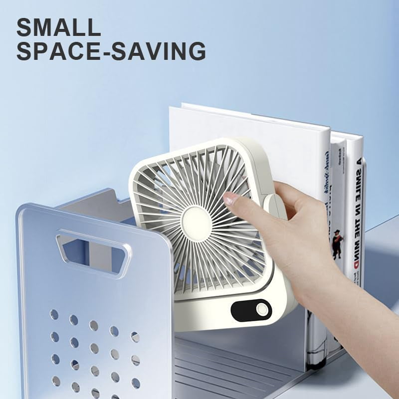 Magnetic Cruise Ship Fan, 5000mAh Battery Operated Portable Fan with 5 Speeds, Magnetically Sticks on Cabin Ceilings and Walls,desk fan- White