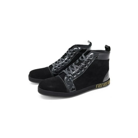 

Barabas Men s Rhinestone Grandeur Greek Design High Top Sneakers SH722