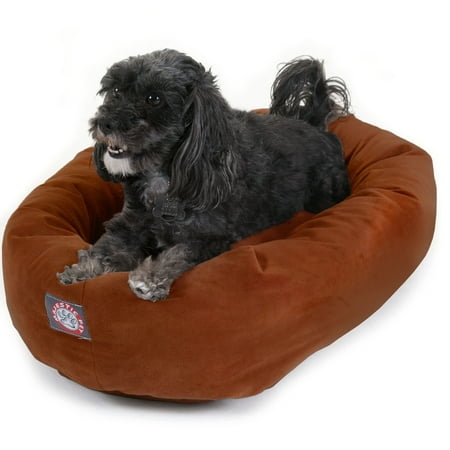 UPC: 0788995672029 | Majestic Pet | Suede Bagel Pet Bed For Dogs  Rust  Small