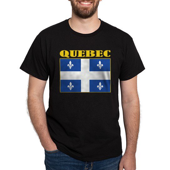 CafePress - Quebec Flag Dark T Shirt - Men's Classic Cotton T-Shirts