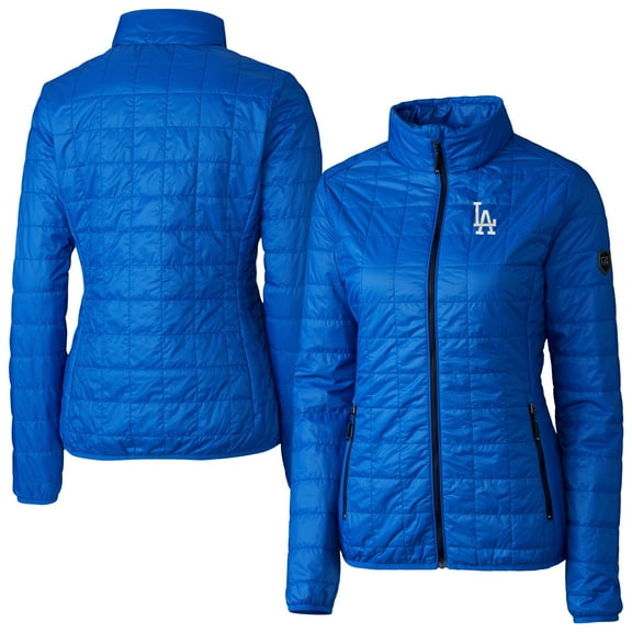 Women's Cutter & Buck Royal Los Angeles Dodgers Rainier PrimaLoft Eco Insulated Full-Zip Puffer Jacket