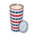 thumbnail image 3 of Kll American Patriotic Stars And Stripes Stainless Stainless Steel Vacuum Insulated Coffee Cup 20 Oz Lids And Straws,1 Metal Straws,1 Cleaning Brush, 3 of 9