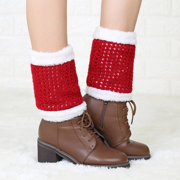 LOLIPPYY 1 Pair Stylish Leg Warmers Women Acrylic White for Winter Fashion