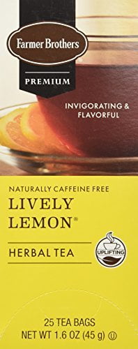 Farmer Brothers Lively Lemon Herbal Tea- Caffeine Free, 25 bags